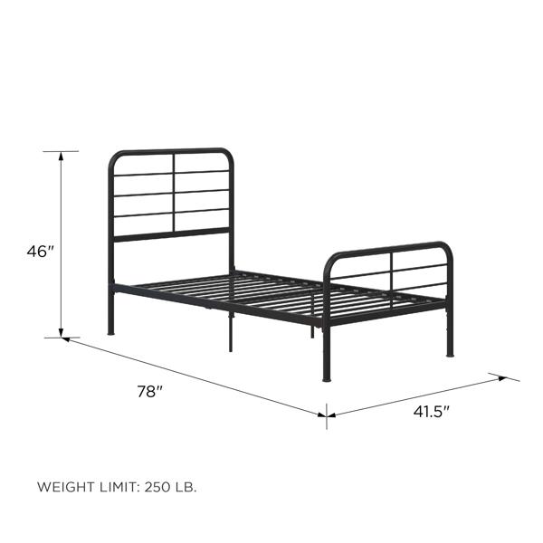 Dorel Home Millie Metal Bed Black - Single