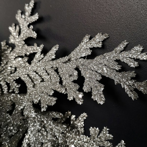 Samuel Alexander 1.8m Silver Glitter Cedar Leaf Garland Christmas Decoration