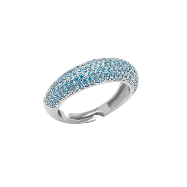 Spero London Turquoise Pave Sterling Silver Dome Ring