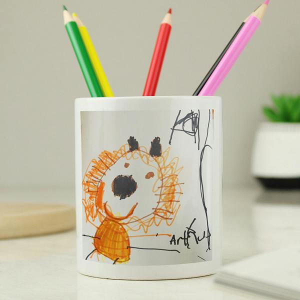 Personalised Children's Drawing Photo Storage Pot - close-up detail