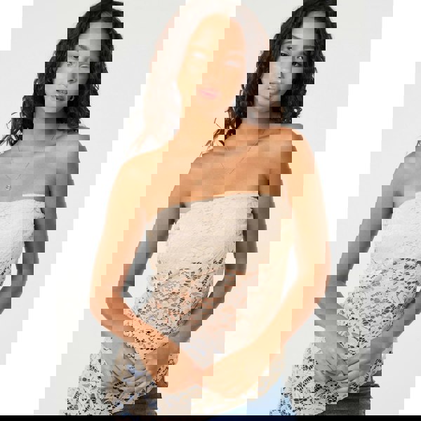 Pink Vanilla Floral Lace Bandeau Top