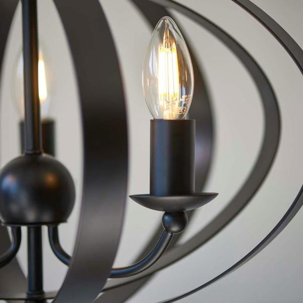 Pagazzi Lighting Midnight 3 Light Matte Black Pendant Ceiling Light