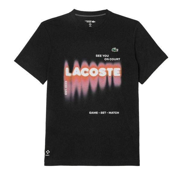 Lacoste Mens Daniil Medvedev Logo T-Shirt - Black - 