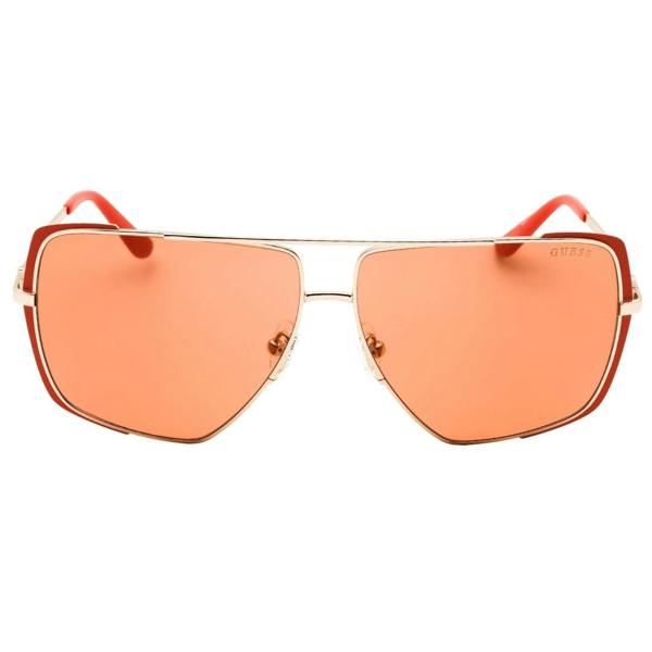 Guess Matte Orange Design Silver Sunglasses One Size