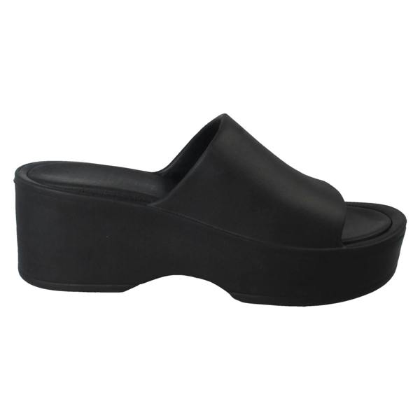 Spot On Ladies Spot On High Wedge Platform Slip On Sliders Sandals F12100