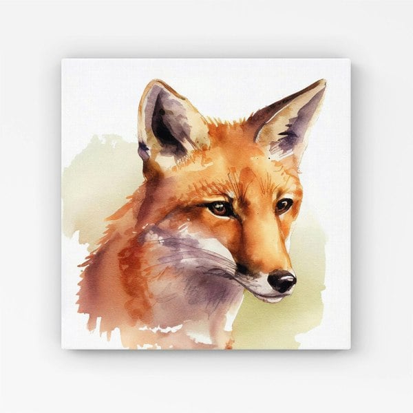 Warren Reed Fox Watercolour Canvas