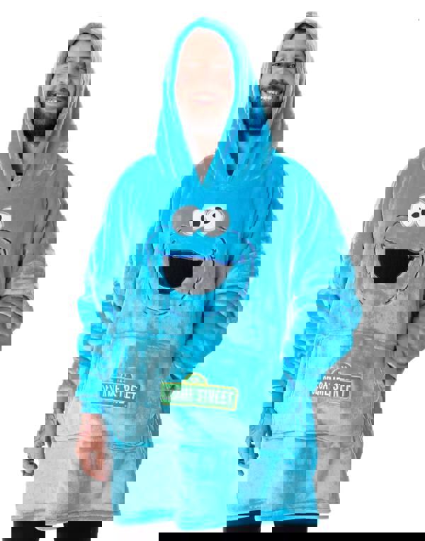 Sesame Street Unisex Blue Cookie Monster Blanket Hoodie (One Size)