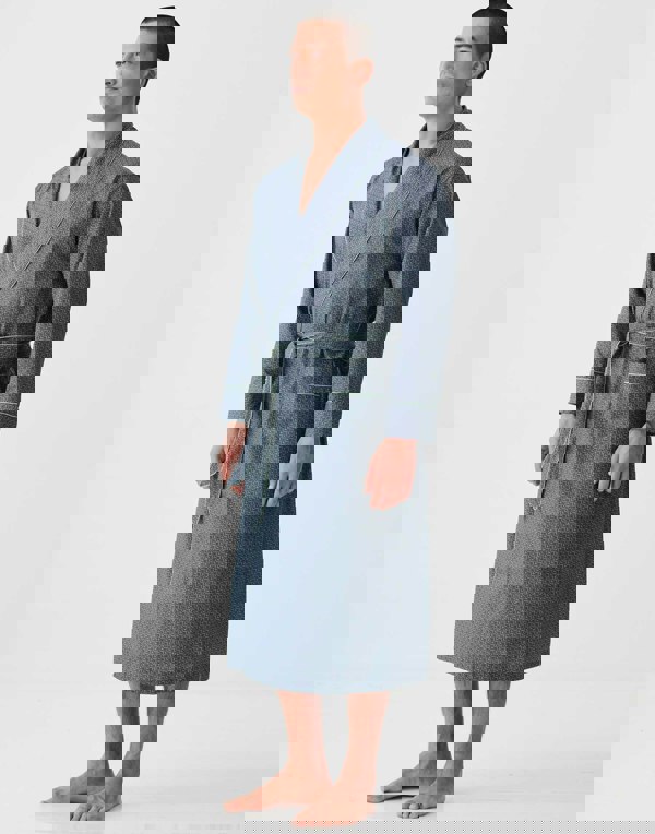 British Boxers Men's Crisp Cotton Dressing Gown – Geometric Moorland