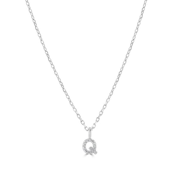 Sterling Silver Crystal Initial Necklace - MYLEE London
