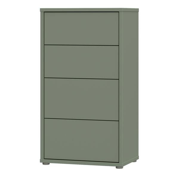 Alice Springs Tall 4 Drawer Chest with Push-to-Open Drawers in Sage Green