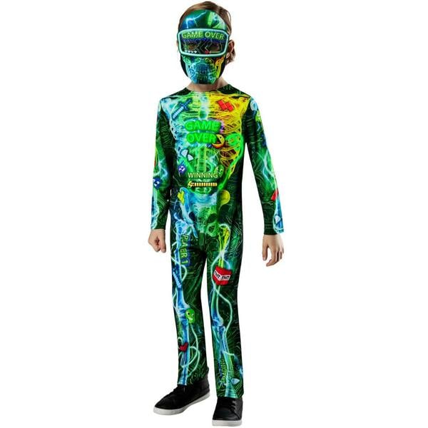 Bristol Novelty Childrens/Kids Gamer Skeleton Costume - Multicoloured - 