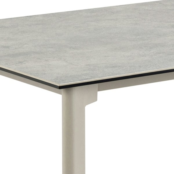 Furniture To Go Palermo Ceramic Dining Table in Grey 160x75cm Included 4 Ella Swivel Beige Dining Chairs