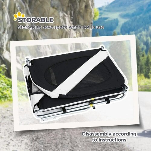 Steel Dog Bike Trailer Pet Cart Carrier for Bicycle Kit Water Resistant with Hitch Coupler Travel White and Black