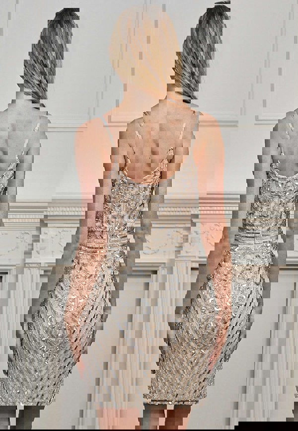 ANGELEYE Sequin Embellished Mini Dress - Silver