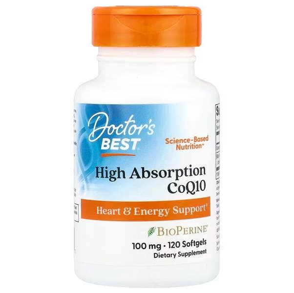 Doctor's Best High Absorption CoQ10 with BioPerine, 100mg - 120 softgels