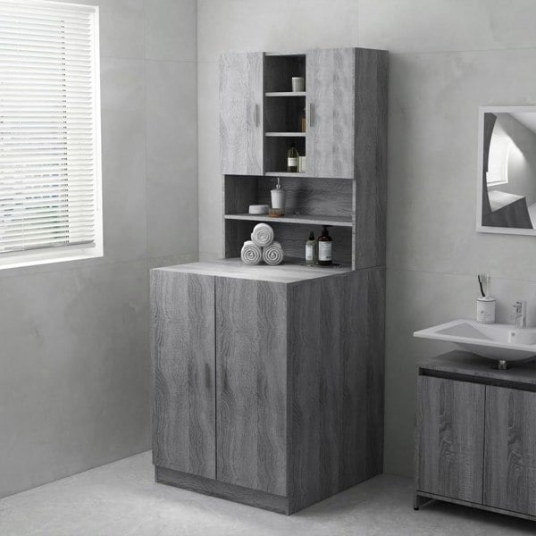 Berkfield Washing Machine Cabinet Grey sonoma 71x71.5x91.5 cm