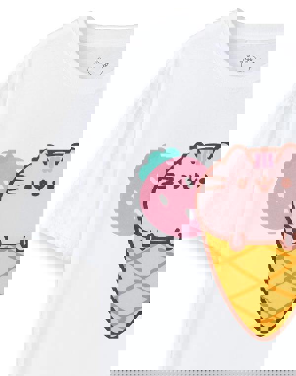 Pusheen Womens White Ice Cream Short Sleeved T-Shirt