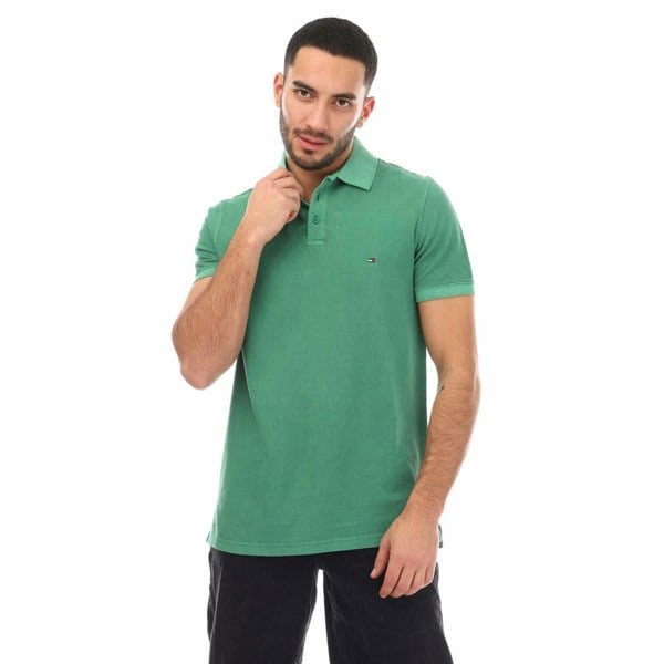 Tommy Hilfiger Mens Garment Dyed Regular Polo Shirt - Green