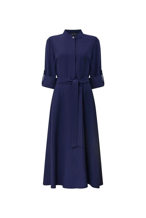 James Lakeland Navy Tie-Waist Midi Dress