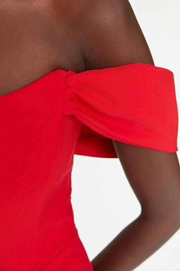 WOVCOR Corset Detail Woven Elegant Evening Dress