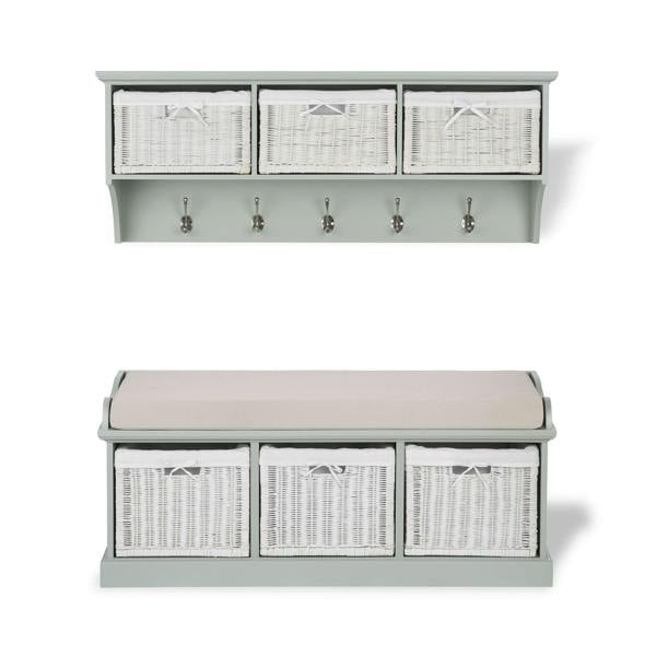 Statement Furniture Tetbury Large Hallway Set with Storage Baskets and Cushion Seat