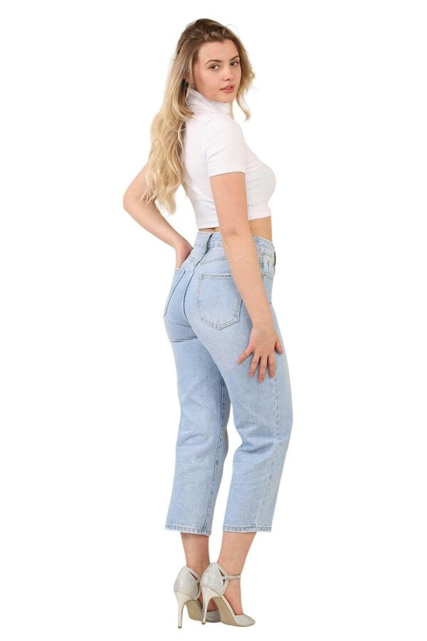 High-Waisted Mid Wash Cropped Jeans