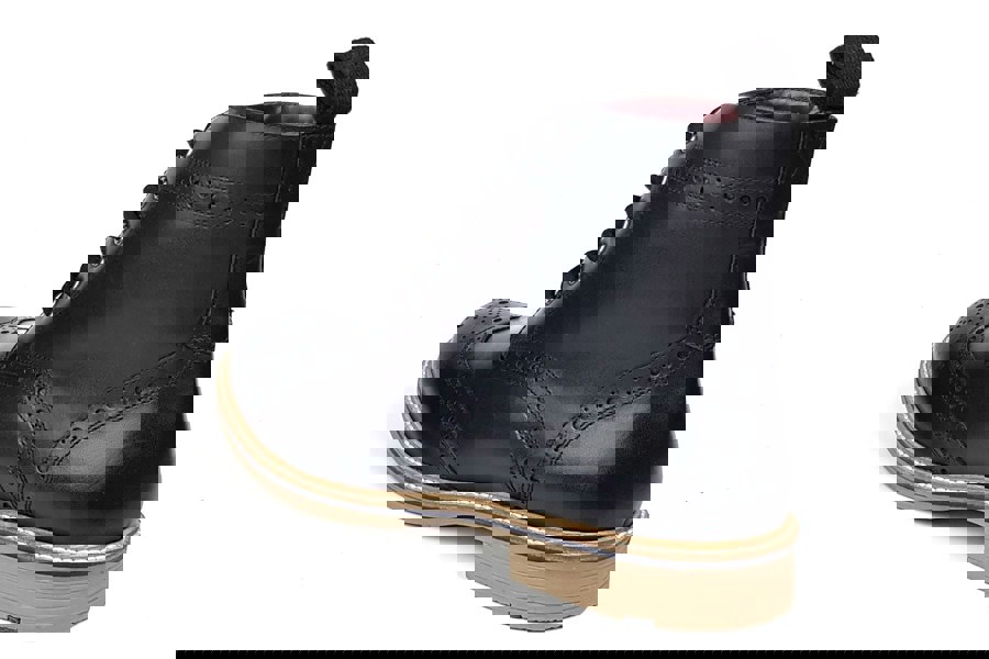 Frank James Bexley Leather Lace Up Brogue Rubber Sole Mens Boots