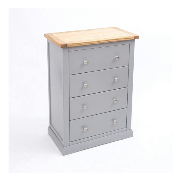 Cabinet Bits Rocca 4 Drawer Chest of Drawers Chrome Knob