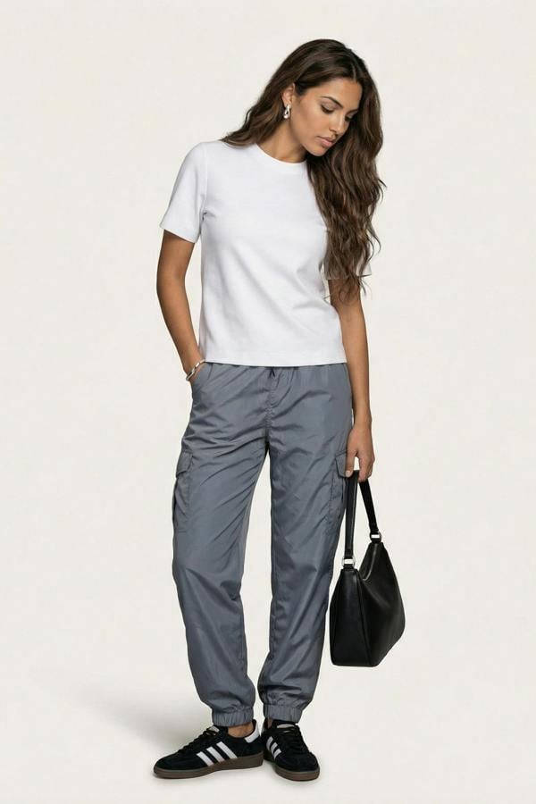 Urban Bliss Wide Leg Cargo Pant Grey