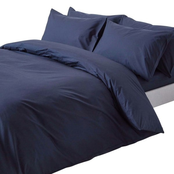 HOMESCAPES Crisp & Cool 200 TC Egyptian Cotton Percale Duvet Cover Set