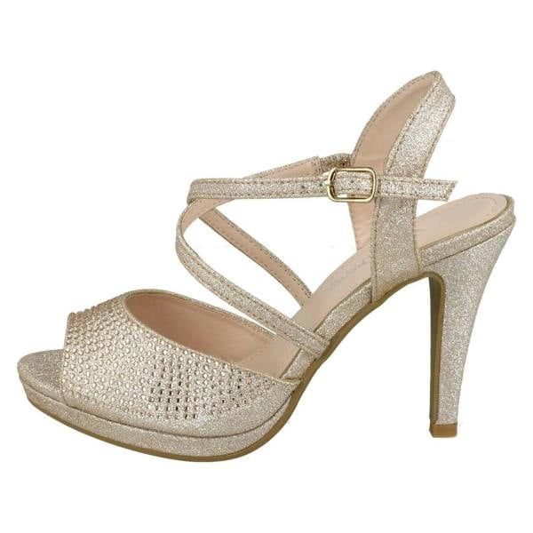 Anne Michelle Ladies Anne Michelle Diamante Buckle Strap Sandals