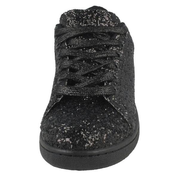 Spot On Ladies Spot On Glittery Lace Up Trainers