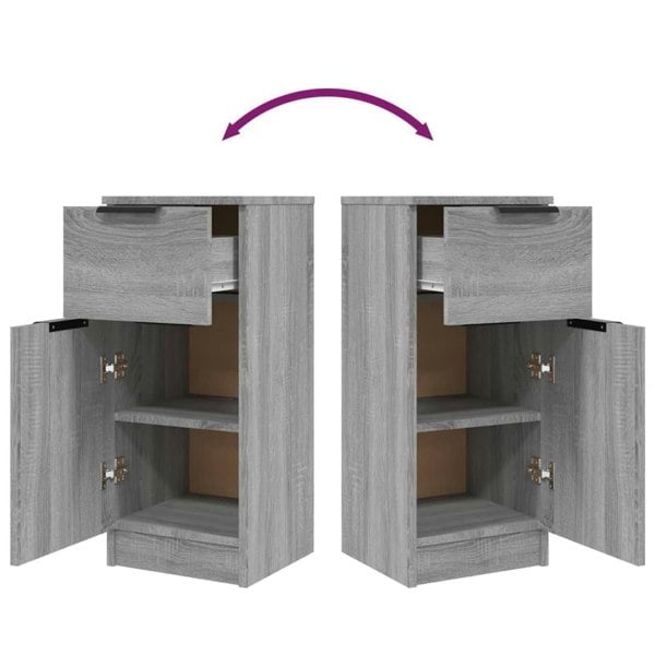 Berkfield Sideboards 2 pcs Grey Sonoma 30x30x70 cm Engineered Wood