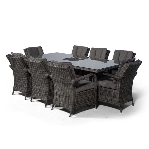 Giardino Arizona Rectangular 8 Seater Patio Dining Set with Ice Bucket Drinks Cooler