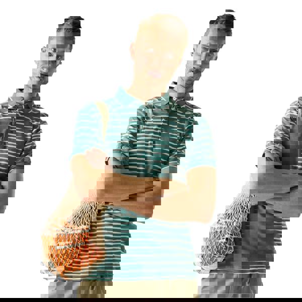 Regatta Mens Tiver Striped Polo Shirt - Arctic/White - 