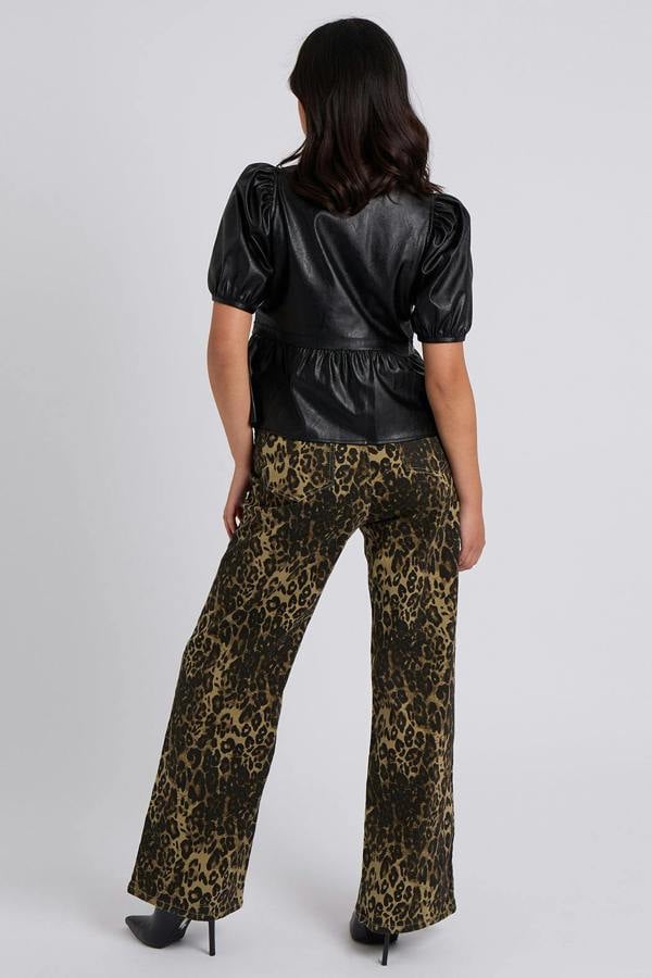 Urban Bliss Tie Front PU Top
