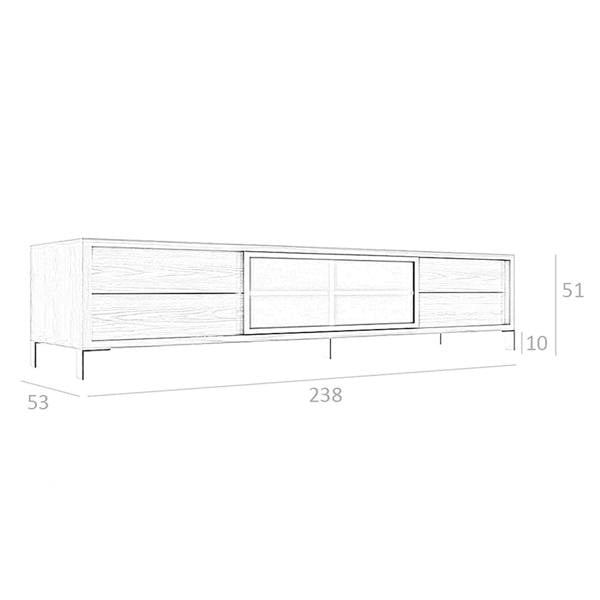 Angel Cerdá TV stand walnut and chromed steel 3044