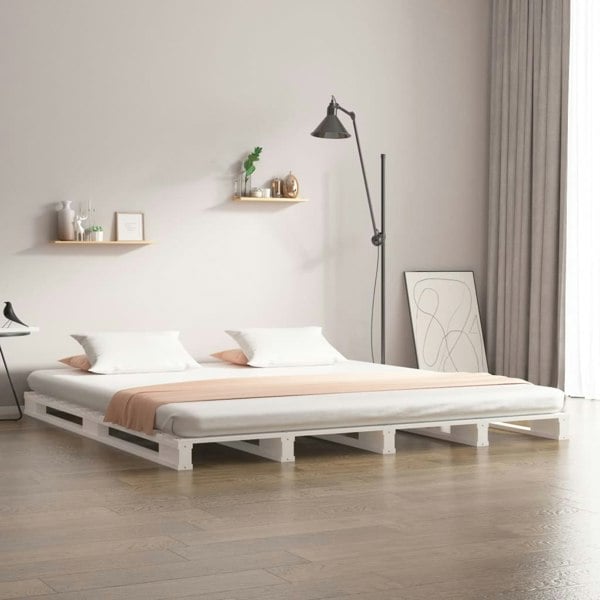 Berkfield Pallet Bed White 120x190 cm Small Double Wood Pine