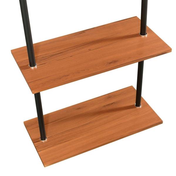 WALPLUS Wyatt Industrial Style Garment Rack with Wood Shelves, Antique Espresso perfect for organized storage and display