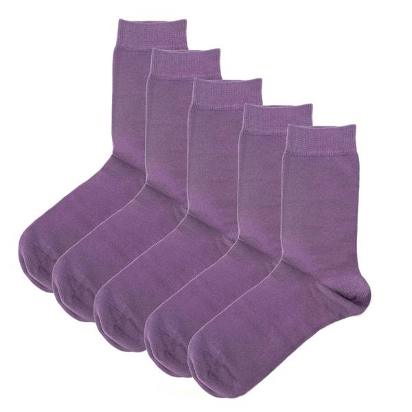 Jemsox Luxury Socks Multipack 3 Pairs / 5-Pairs Purple Plain Colour Men's Crew Socks Size 7-12
