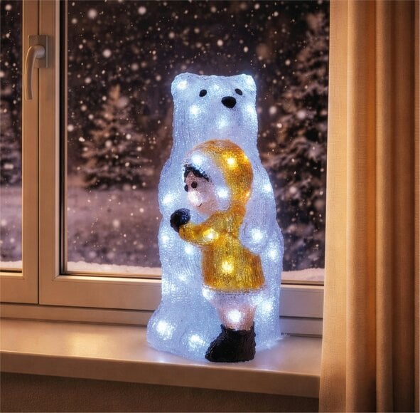 Scotts of Stow Xmas Haus LED Acrylic Bear Outdoor Decoration