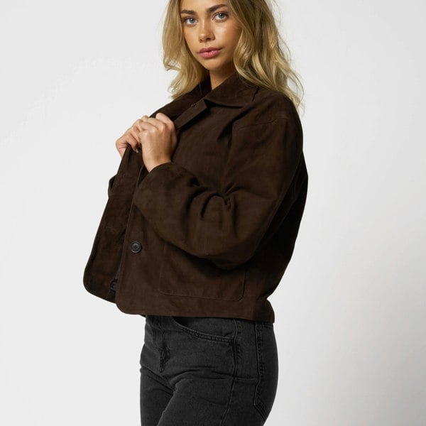 Barneys Originals Women's Brown Suede Jacket