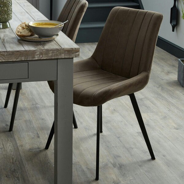 Wyld Haus Montagny Coffee Brown Ribbed Upholstered Dining Chair