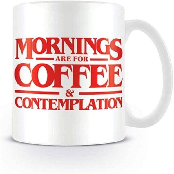 Stranger Things Coffee And Contemplation Mug - White/Red