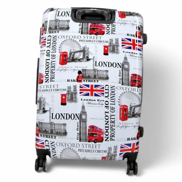 Snowball Strong Expandable Hard Shell 8 Wheel Suitcase Set Print Luggage Cabin Travel Bag