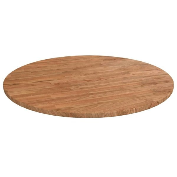 Berkfield Round Table Top Light Brown �_�”�_60x1.5 cm Treated Solid Wood Oak