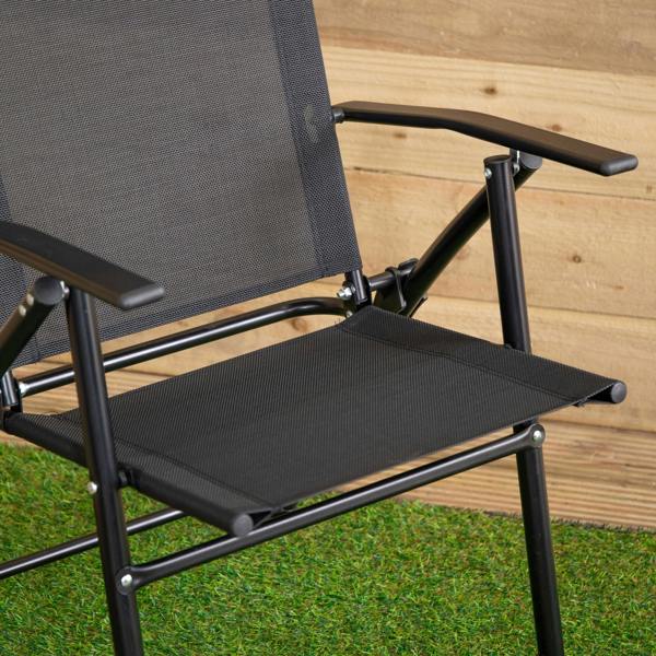 Samuel Alexander Multi-Position Folding Garden Patio Single Chair in Black