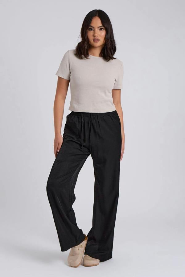 Urban Bliss Black Drawstring Wide Leg Trousers