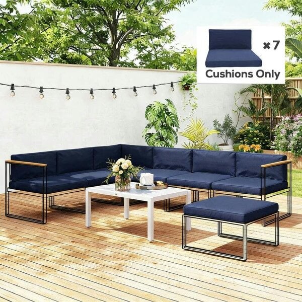 14-piece Dining Set Cushions - Dark Blue