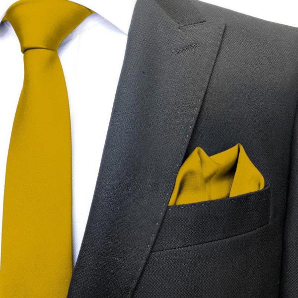 Classic Plain gold pocket square